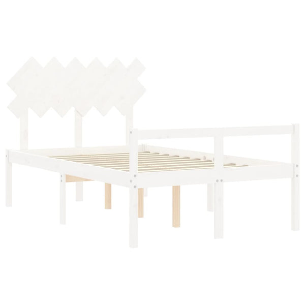 vidaXL Senior Bed with Headboard 120x200 cm White Solid Wood