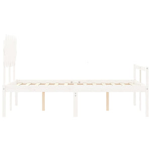 vidaXL Senior Bed with Headboard 120x200 cm White Solid Wood