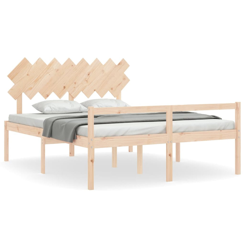 vidaXL Senior Bed with Headboard 160x200 cm Solid Wood