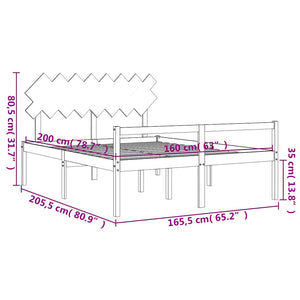 vidaXL Senior Bed with Headboard 160x200 cm White Solid Wood