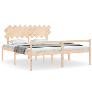 vidaXL Super King Size Senior Bed with Headboard Solid Wood