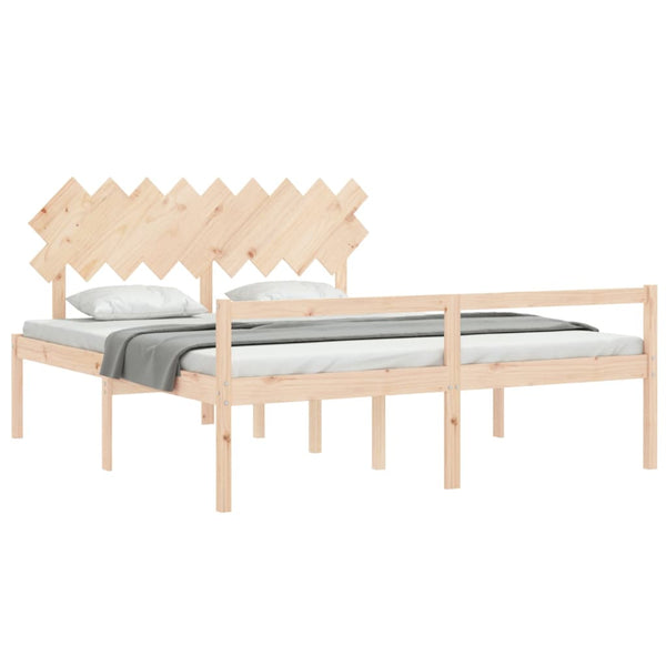 vidaXL Super King Size Senior Bed with Headboard Solid Wood