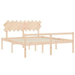 vidaXL Super King Size Senior Bed with Headboard Solid Wood