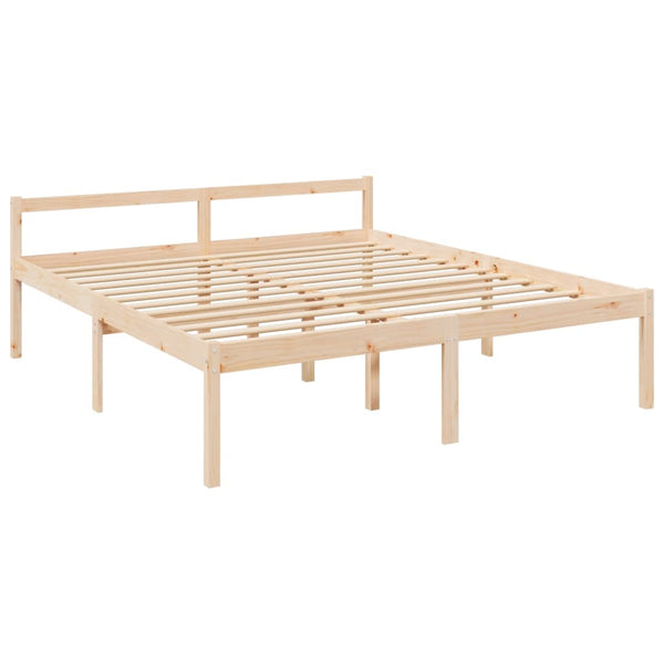 vidaXL Super King Size Senior Bed with Headboard Solid Wood