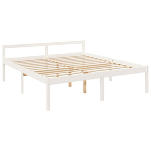 vidaXL Super King Size Senior Bed with Headboard White Solid Wood