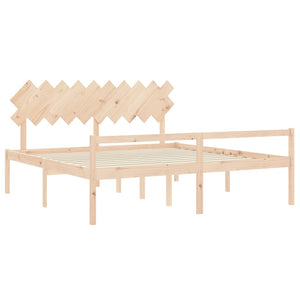 vidaXL Senior Bed with Headboard 200x200 cm Solid Wood