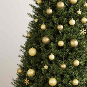 vidaXL 111-piece Christmas Bauble Set Gold Polystyrene