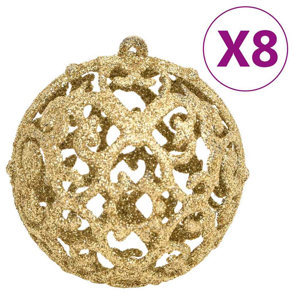 vidaXL 111-piece Christmas Bauble Set Gold Polystyrene
