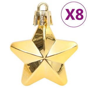 vidaXL 111-piece Christmas Bauble Set Gold Polystyrene