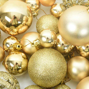 vidaXL 111-piece Christmas Bauble Set Gold Polystyrene