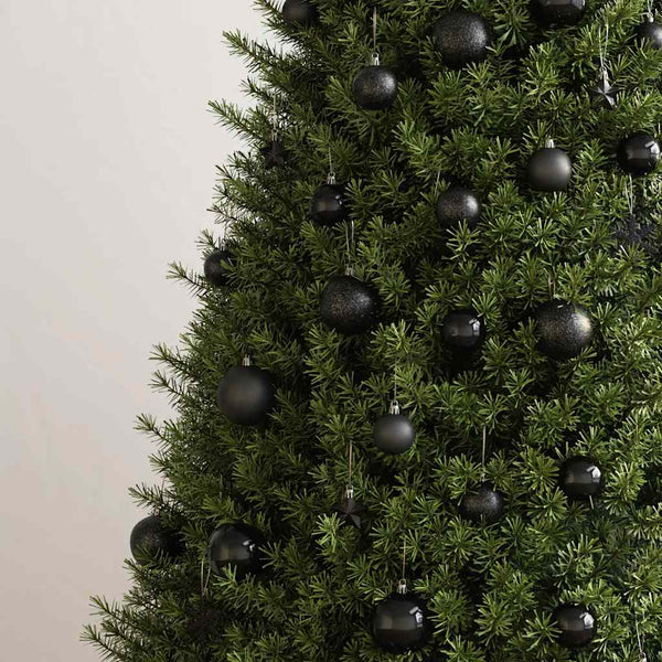 vidaXL 111-piece Christmas Ball Set Black Polystyrene