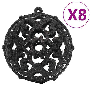 vidaXL 111-piece Christmas Ball Set Black Polystyrene