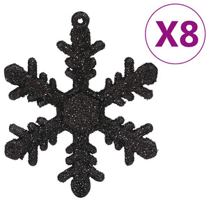 vidaXL 111-piece Christmas Ball Set Black Polystyrene