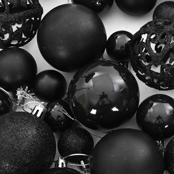 vidaXL 111-piece Christmas Ball Set Black Polystyrene