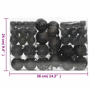 vidaXL 111-piece Christmas Ball Set Black Polystyrene
