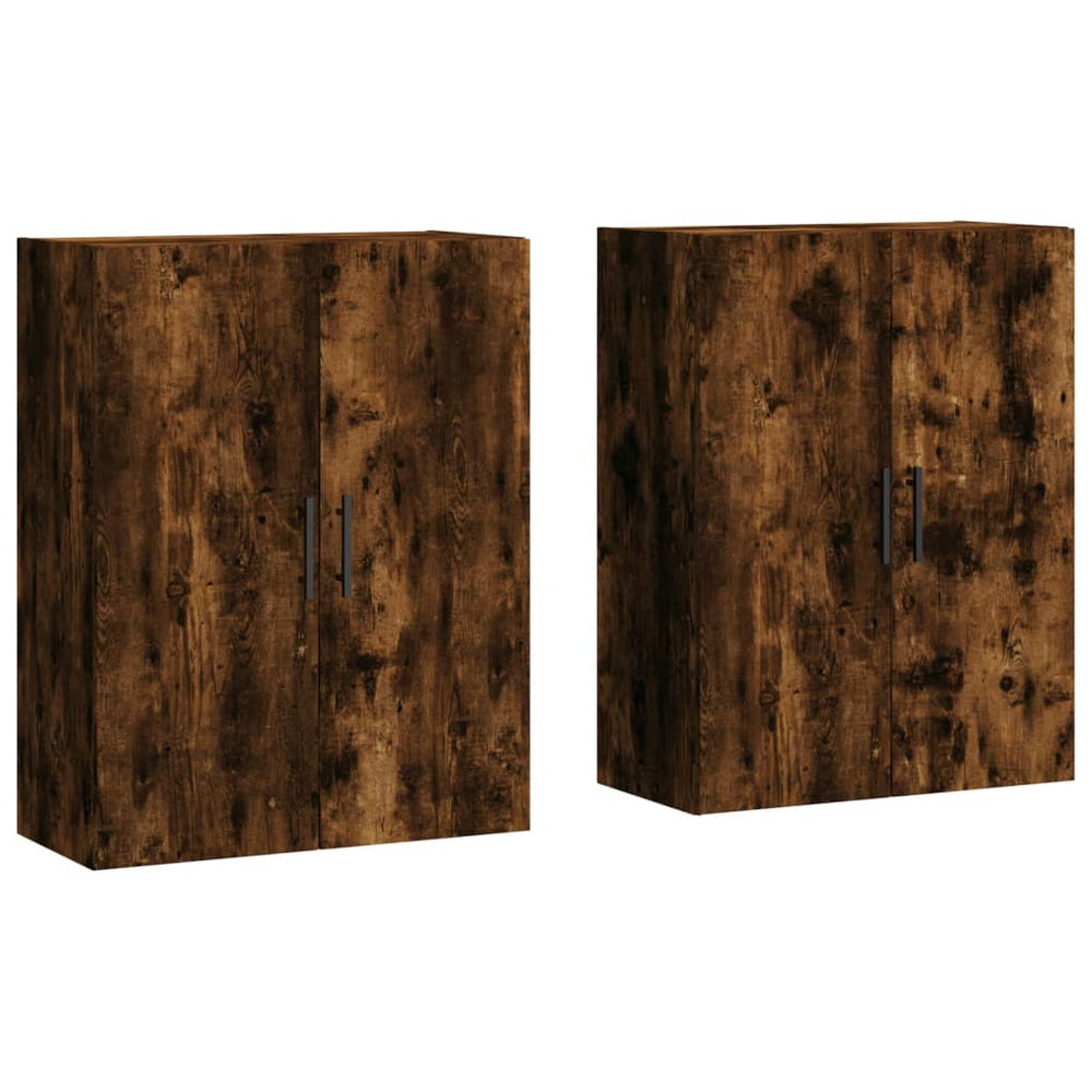 vidaXL Wall Cabinets 2 pcs Smoked Oak 69.5x34x90 cm