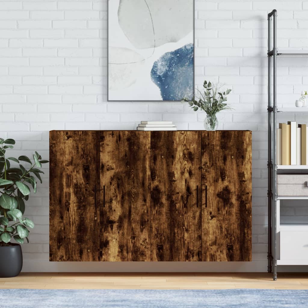 vidaXL Wall Cabinets 2 pcs Smoked Oak 69.5x34x90 cm