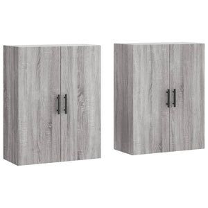 vidaXL Wall Cabinets 2 pcs. Sonoma Grey 69.5x34x90 cm