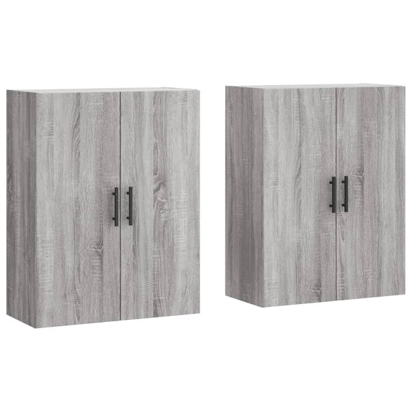 vidaXL Wall Cabinets 2 pcs. Sonoma Grey 69.5x34x90 cm