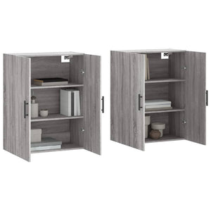 vidaXL Wall Cabinets 2 pcs. Sonoma Grey 69.5x34x90 cm