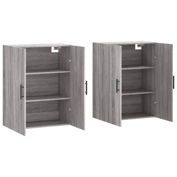vidaXL Wall Cabinets 2 pcs. Sonoma Grey 69.5x34x90 cm