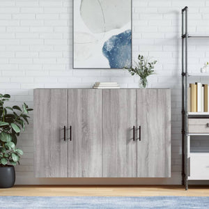vidaXL Wall Cabinets 2 pcs. Sonoma Grey 69.5x34x90 cm