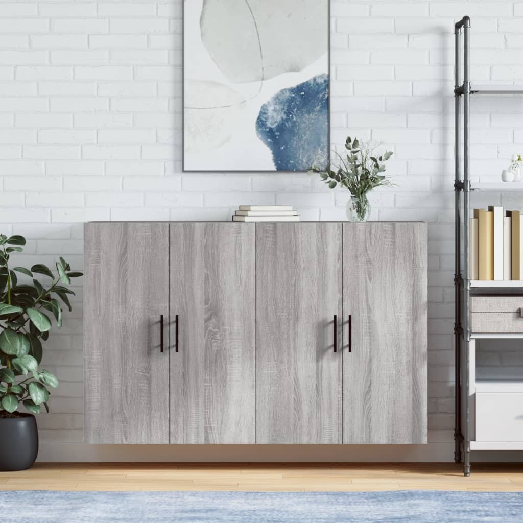 vidaXL Wall Cabinets 2 pcs. Sonoma Grey 69.5x34x90 cm