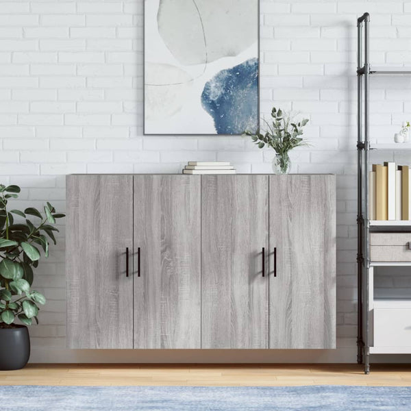 vidaXL Wall Cabinets 2 pcs. Sonoma Grey 69.5x34x90 cm