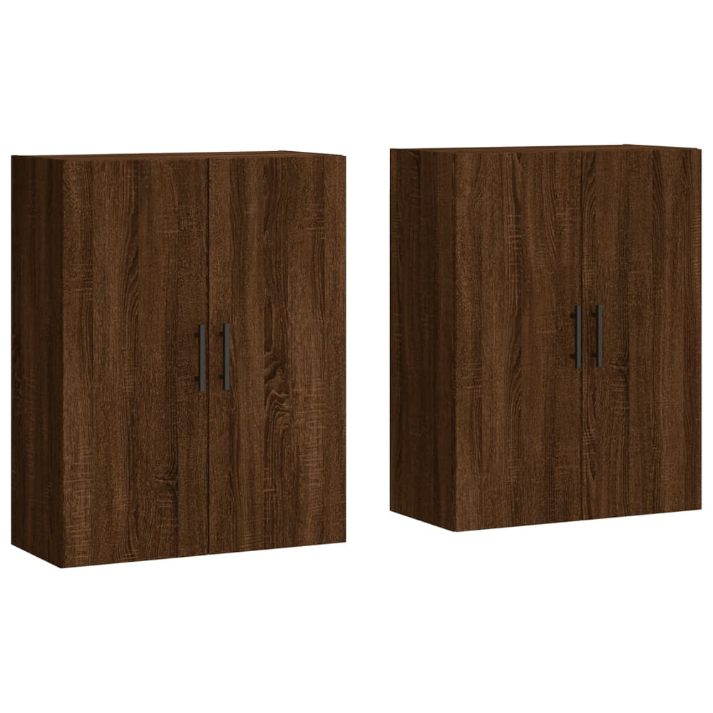 vidaXL Wall Cabinets 2 pcs Brown Oak Look 69.5x34x90 cm