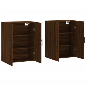 vidaXL Wall Cabinets 2 pcs Brown Oak Look 69.5x34x90 cm