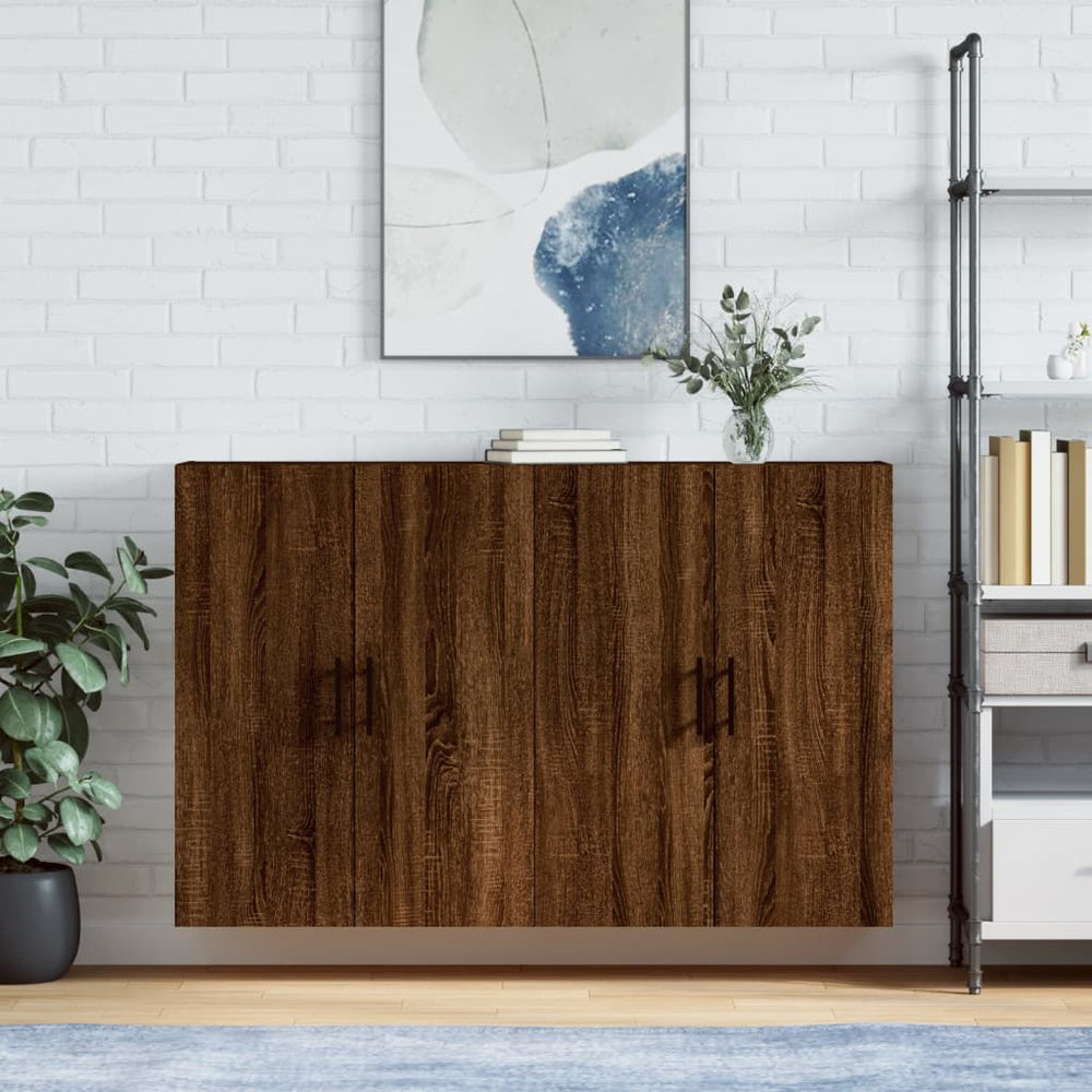 vidaXL Wall Cabinets 2 pcs Brown Oak Look 69.5x34x90 cm