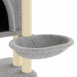 vidaXL Cat Tree with Sisal Scratching Posts Light Grey 180 cm