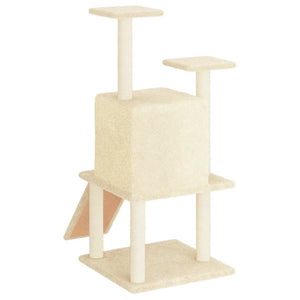 vidaXL Cat Tree with Sisal Scratching Posts Cream 110 cm