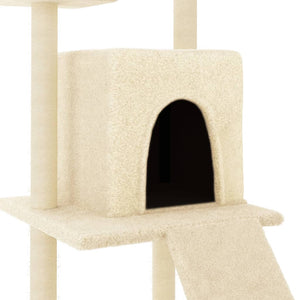 vidaXL Cat Tree with Sisal Scratching Posts Cream 110 cm