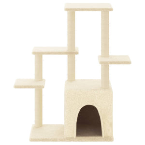 vidaXL Cat Tree with Sisal Scratching Posts Cream 97.5 cm
