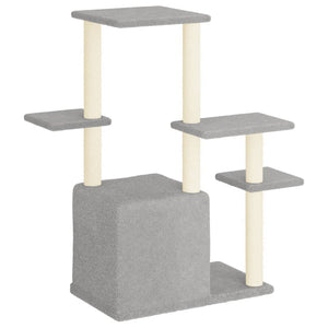 vidaXL Cat Tree with Sisal Scratching Posts Light Gray 97.5 cm