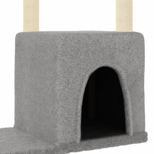 vidaXL Cat Tree with Sisal Scratching Posts Light Gray 97.5 cm