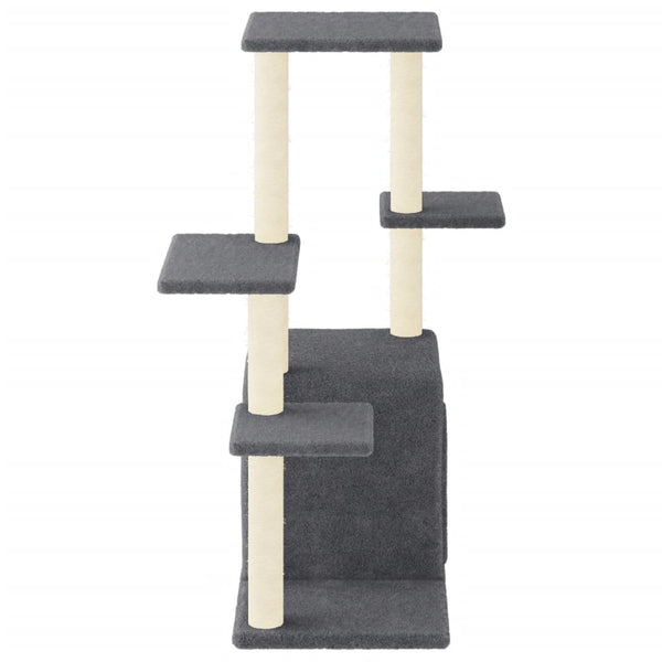 vidaXL Cat Tree with Sisal Scratching Posts Dark Grey 97.5 cm