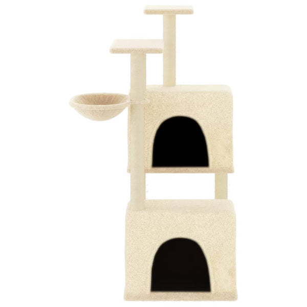 vidaXL Cat Tree with Sisal Scratching Posts Cream 122 cm