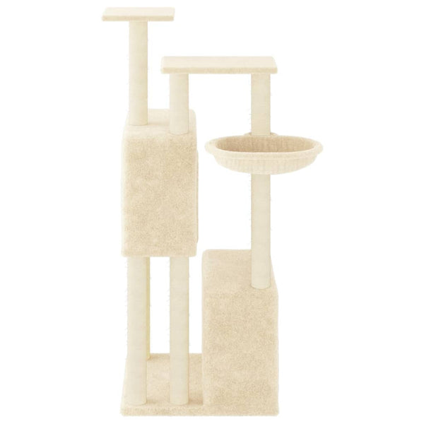 vidaXL Cat Tree with Sisal Scratching Posts Cream 122 cm