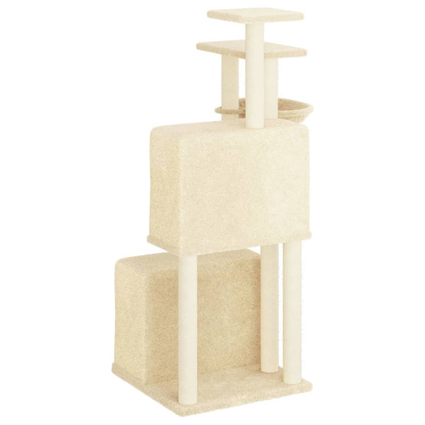 vidaXL Cat Tree with Sisal Scratching Posts Cream 122 cm