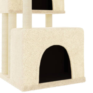 vidaXL Cat Tree with Sisal Scratching Posts Cream 122 cm