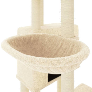 vidaXL Cat Tree with Sisal Scratching Posts Cream 122 cm