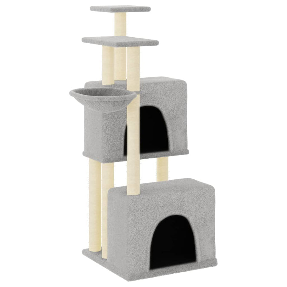 vidaXL Cat Tree with Sisal Scratching Posts Light Gray 122 cm