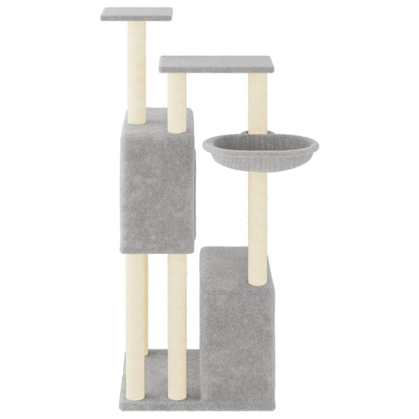 vidaXL Cat Tree with Sisal Scratching Posts Light Gray 122 cm