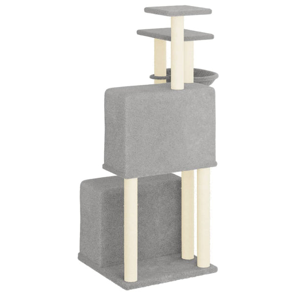 vidaXL Cat Tree with Sisal Scratching Posts Light Gray 122 cm
