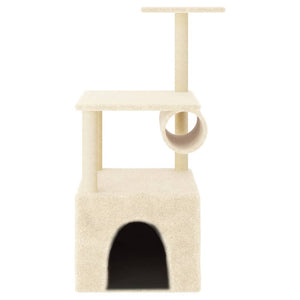vidaXL Cat Tree with Sisal Scratching Posts Cream 109.5 cm