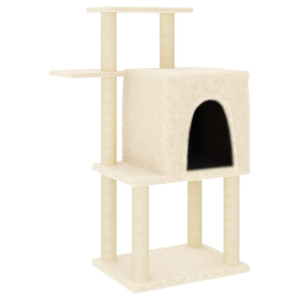 vidaXL Cat Scratching Post with Sisal Scratching Columns Cream 97 cm
