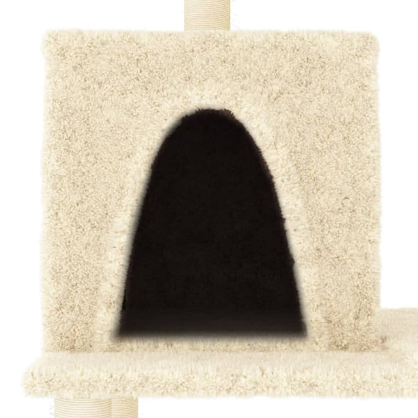 vidaXL Cat Tree with Sisal Scratching Posts Cream 167 cm