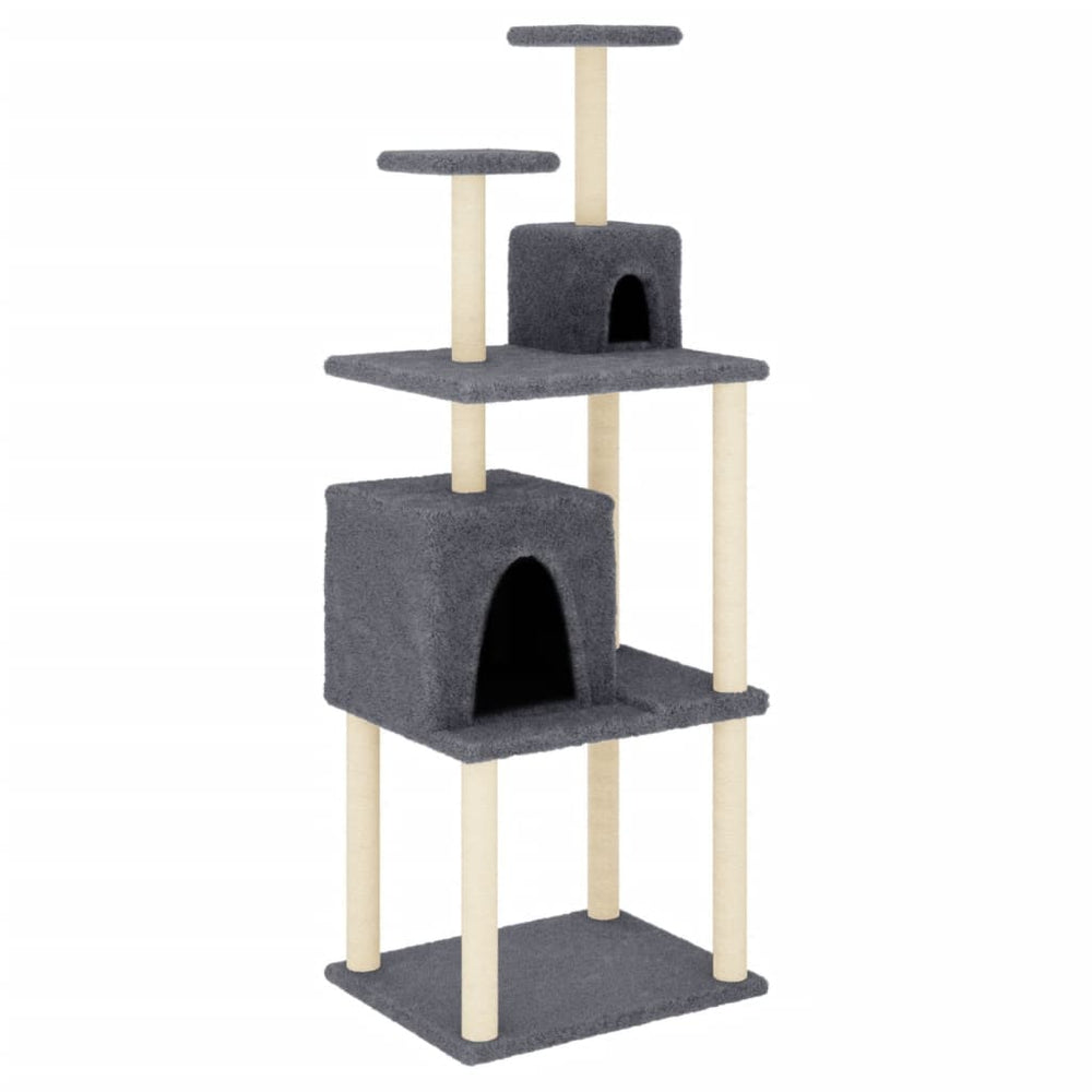 vidaXL Cat Scratching Post with Sisal Scratching Columns Dark Grey 167 cm